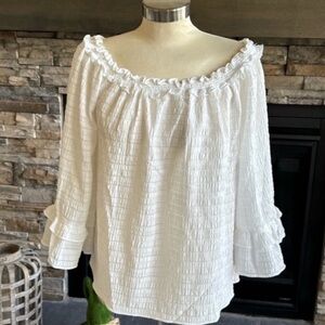 Max Studio textured off the shoulder top